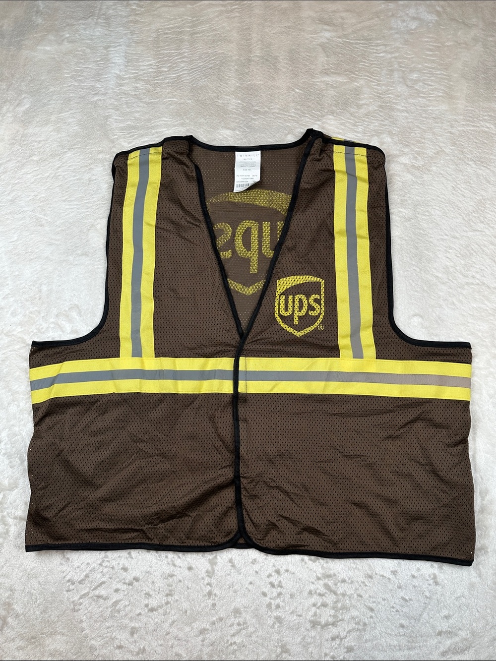 UPS Size M / L Brown High-Visibility Safety Tank Vest Reflective Stripes | Work